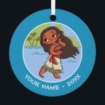 Moana | Island Girl Metal Ornament<br><div class="desc">This vintage design has the ocean princess Moana with her hair dancing in the wind carefree. A retro painting effect for this kid's Disney character with a focus on being especially cute! With her colourful sea shells and her delighted smile this island girl is sure to find epic ocean adventures...</div>