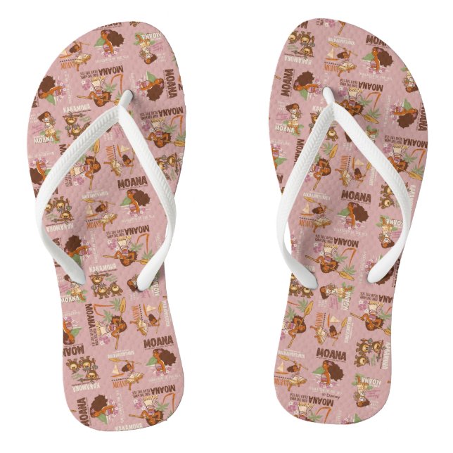 Moana & Kakamora Vintage Pattern Flip Flops (Footbed)