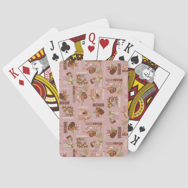 Moana & Kakamora Vintage Pattern Playing Cards (Back)