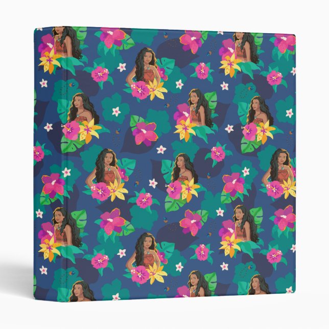 Moana Live Action Floral Seamless Pattern Binder (Front/Spine)