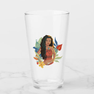 Moana Live Action Tropical Canoe Portrait Glass