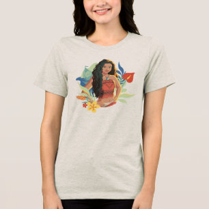 Moana Live Action Tropical Canoe Portrait Tri-Blend Shirt