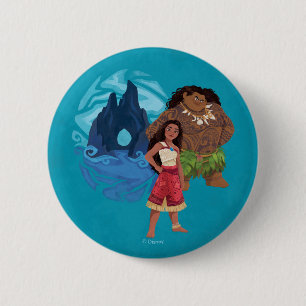Moana & Maui Adventures in Oceania 2 Inch Round Button