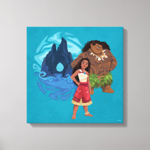 Moana & Maui Adventures in Oceania Canvas Print