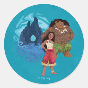 Moana & Maui Adventures in Oceania Classic Round Sticker