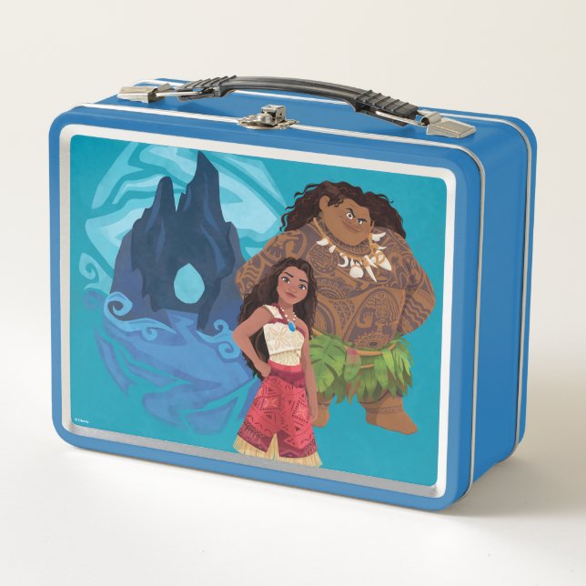 Moana & Maui Adventures in Oceania Metal Lunch Box (Front)