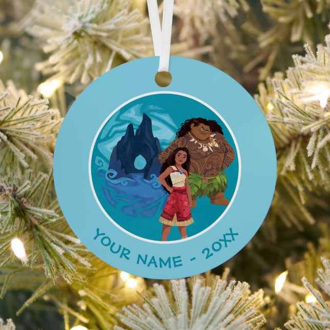 Moana & Maui Adventures in Oceania Metal Ornament (Insitu)