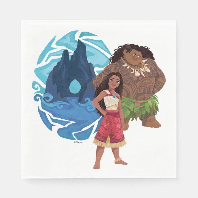 Moana & Maui Adventures in Oceania Napkin (Front)