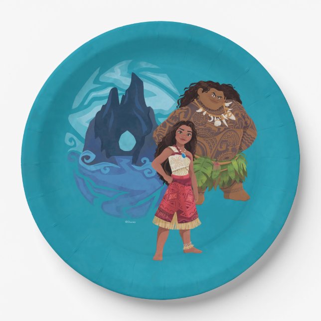 Moana & Maui Adventures in Oceania Paper Plate (Front)