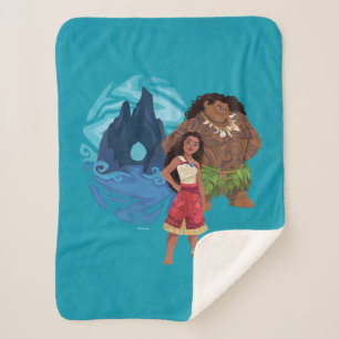 Moana & Maui Adventures in Oceania Sherpa Blanket