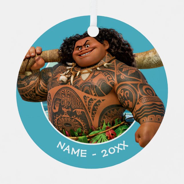 Moana | Maui - Hook Has The Power Metal Ornament (Front)