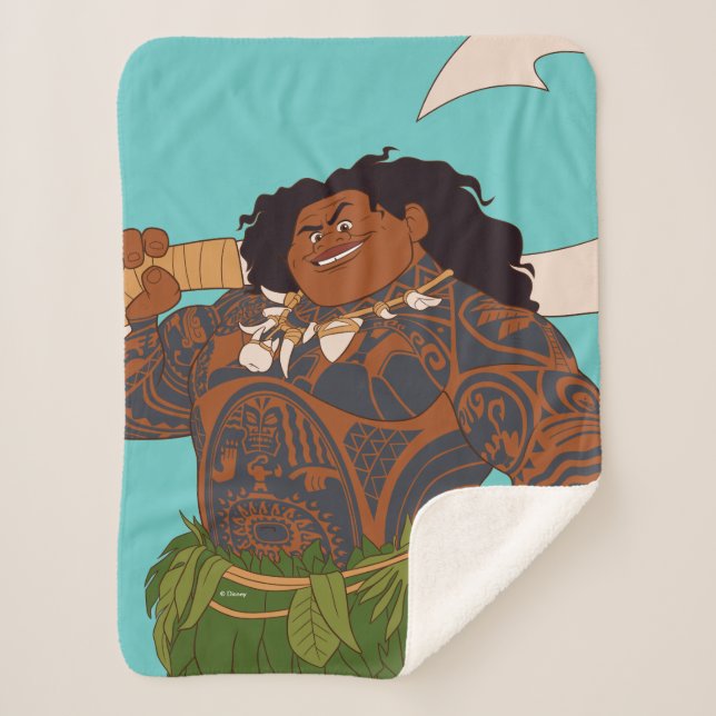 Moana | Maui - Hook Has The Power Sherpa Blanket (Front)