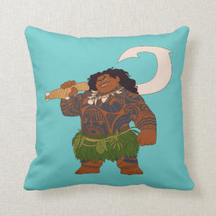 Moana   Maui - Hook Has The Power Throw Pillow