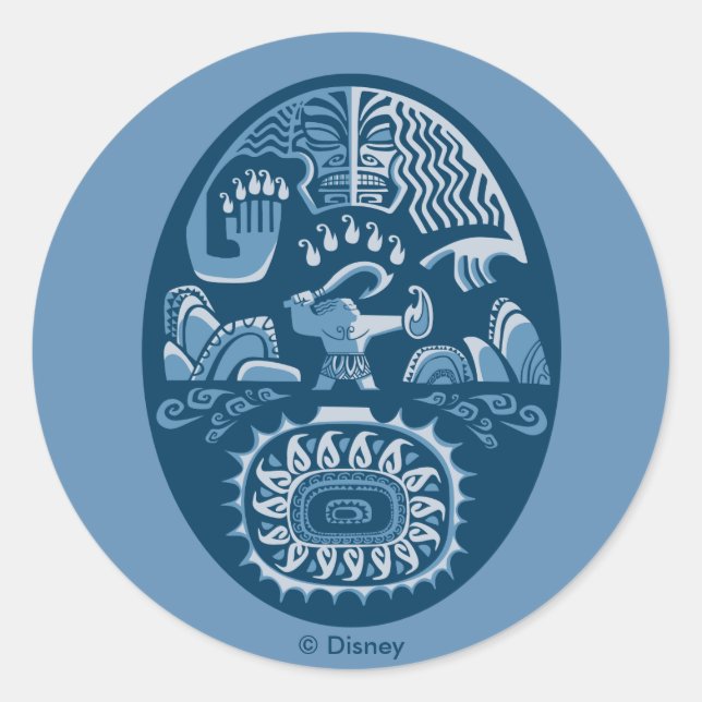 Moana | Maui - Island Lifter Classic Round Sticker (Front)