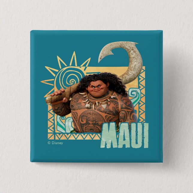 Moana | Maui - Original Trickster 2 Inch Square Button (Front)