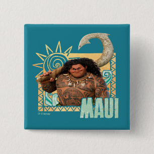 Moana   Maui - Original Trickster 2 Inch Square Button