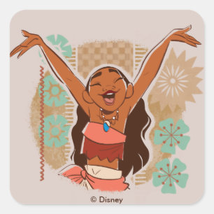 Moana   One With The Waves Square Sticker
