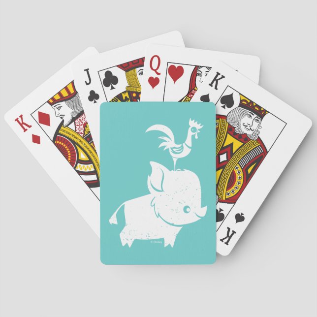 Moana | Pua & Heihei - Silhouette Playing Cards (Back)