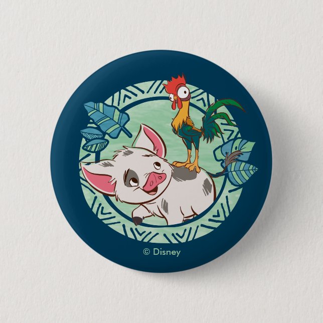 Moana | Pua & Heihei Voyagers 2 Inch Round Button (Front)