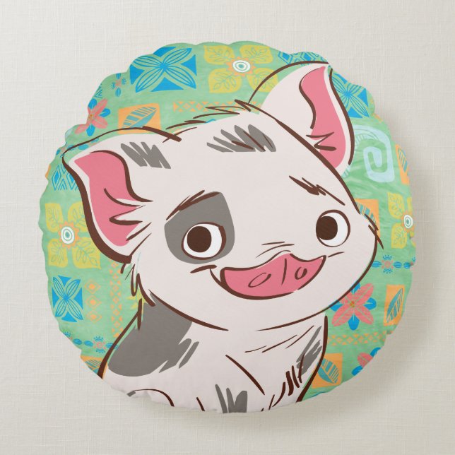 Moana | Pua - I'm No Bacon Round Pillow (Front)