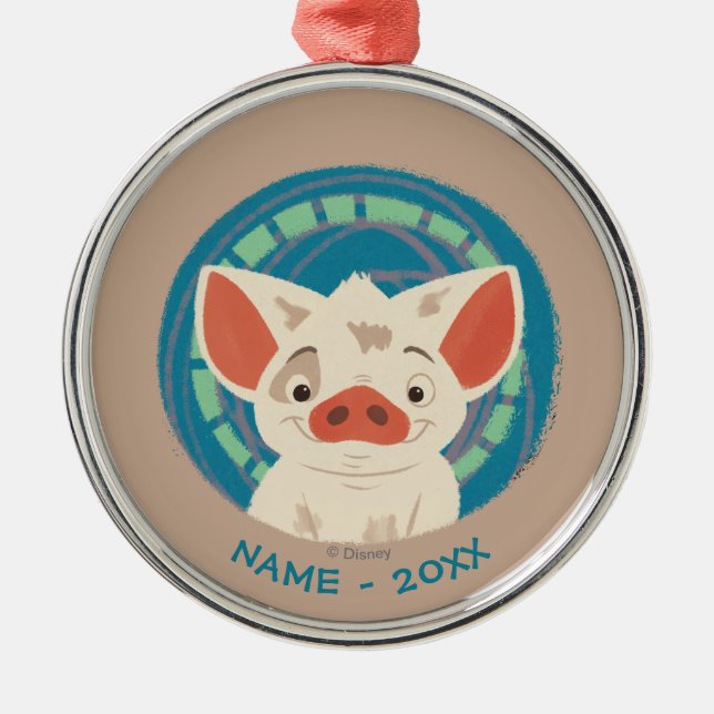 Moana | Pua The Pig Metal Ornament (Front)