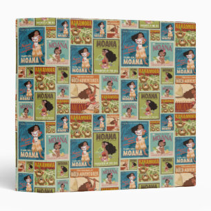 Moana   Retro Poster Pattern Binder
