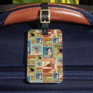 Moana Retro Poster Pattern Luggage Tag