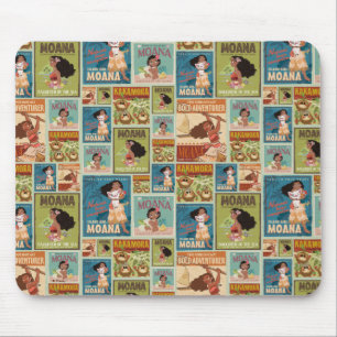 Moana   Retro Poster Pattern Mouse Pad