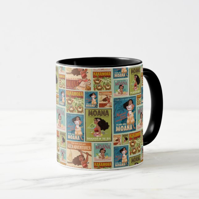 Moana | Retro Poster Pattern Mug (Front Right)