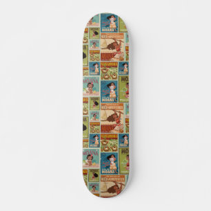 Moana   Retro Poster Pattern Skateboard