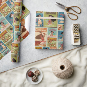 Moana   Retro Poster Pattern Wrapping Paper
