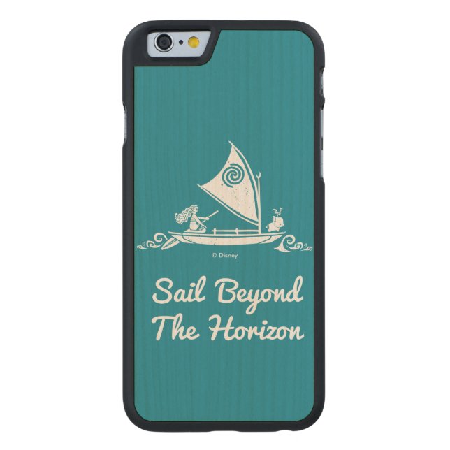 Moana | Sail Beyond The Horizon Carved Wood iPhone Case (Back)