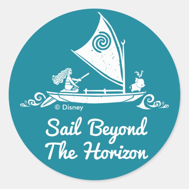 Moana | Sail Beyond The Horizon Classic Round Sticker (Front)