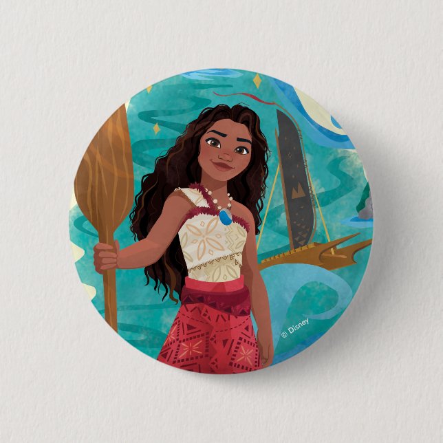Moana Sailing Spirit 2 Inch Round Button (Front)