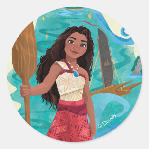 Moana Sailing Spirit Classic Round Sticker