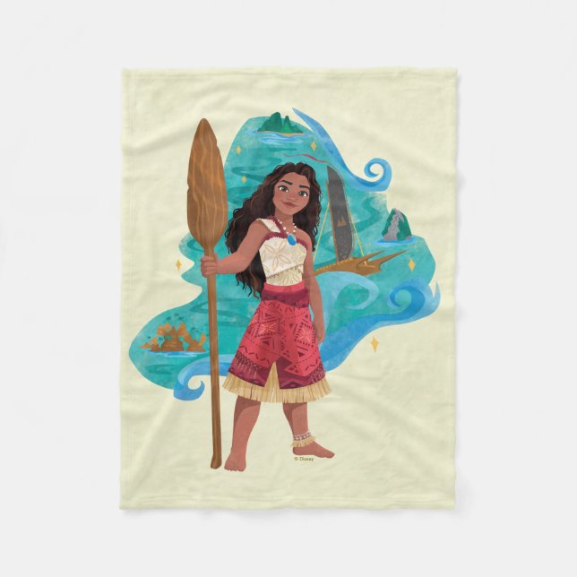 Moana Sailing Spirit Fleece Blanket (Front)