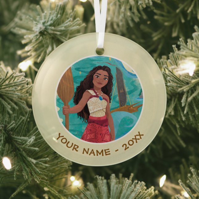 Moana Sailing Spirit Glass Ornament (Insitu)