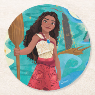 Moana Sailing Spirit Round Paper Coaster