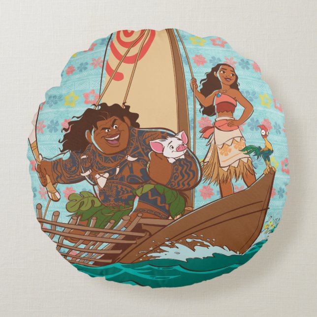 Moana | Set Your Own Course Round Pillow (Front)