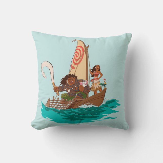Moana | Set Your Own Course Throw Pillow (Front)