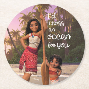 Moana & Simea: I'd Cross an Ocean For You Round Paper Coaster