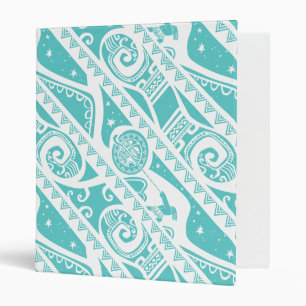 Moana   Teal Tribal Pattern Binder