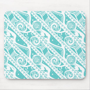 Moana   Teal Tribal Pattern Mouse Pad