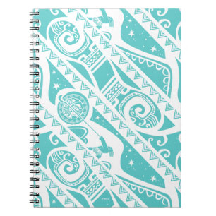Moana Teal Tribal Pattern Notebook