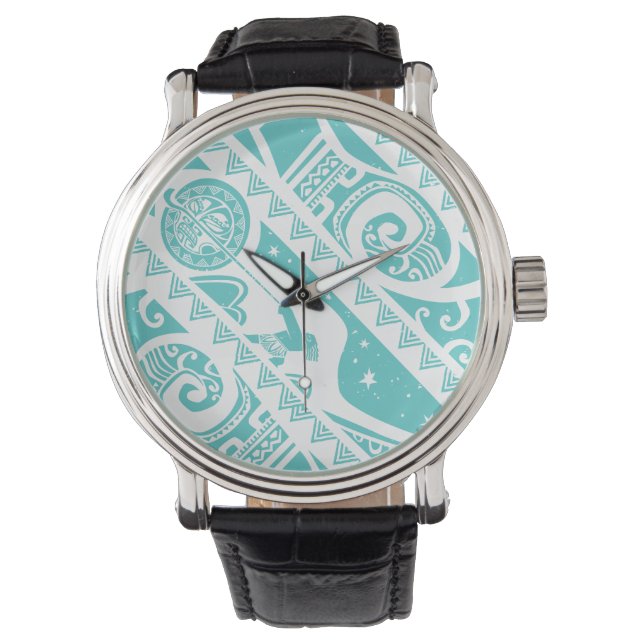 Moana | Teal Tribal Pattern Watch (Front)