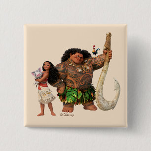 Moana   The Ocean Connects Us 2 Inch Square Button