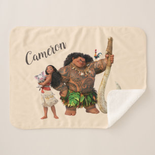 Moana   The Ocean Connects Us Sherpa Blanket