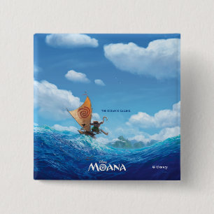 Moana   The Ocean Is Calling 2 Inch Square Button