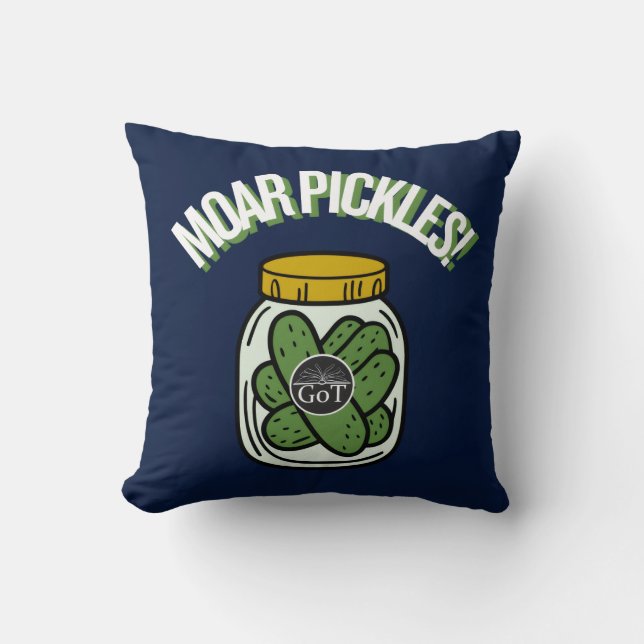 Moar Pickles! Throw Pillow (Front)