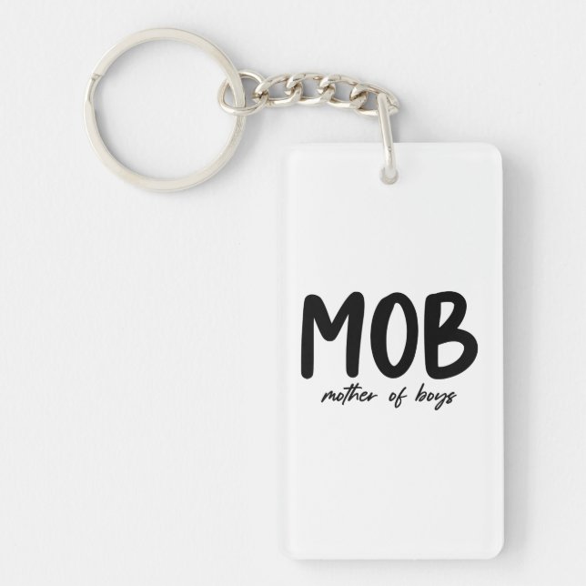MOB Mother of Boys Minimal Mother's Day Keychain (Front)